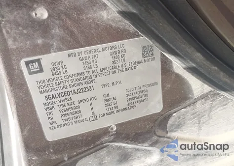 2010 Buick Enclave 2Xl из США, поврежденный, VIN 5GALVCED1AJ222331